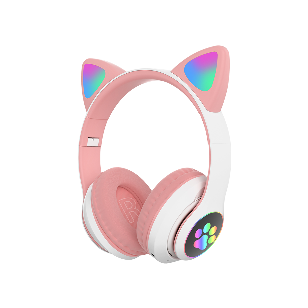 宇洋可爱猫耳设计女孩耳机带 LED 手电筒